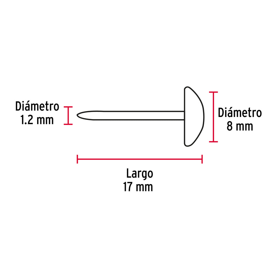 clavillos niquelados de 17 mm, Fiero Caja con 3, 44900