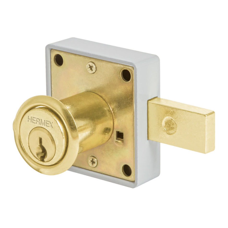 Cerradura para mueble, modelo 26, latón, Hermex Caja con 6, 43568