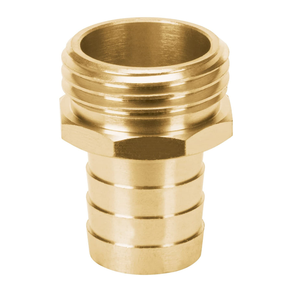 Conector 3/4' macho de latón sólido para manguera, Truper Caja con 6, 12287
