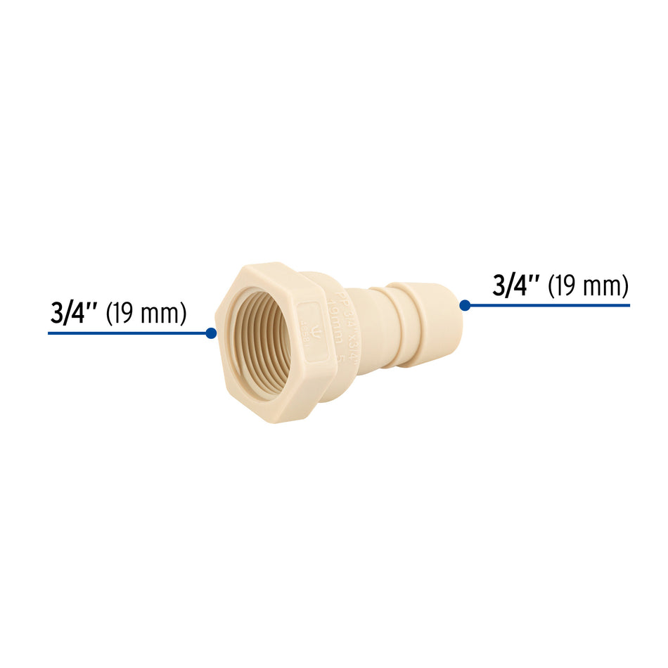 Adaptador inserción rosca interior de 3/4' x 3/4', Foset Caja con 10, 48581