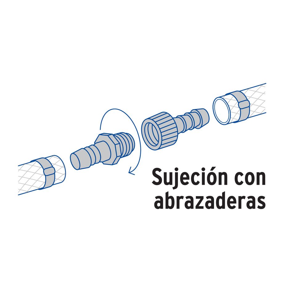 Juego de conectores de 3/8' de polipropileno, Foset Caja con 10, 48565