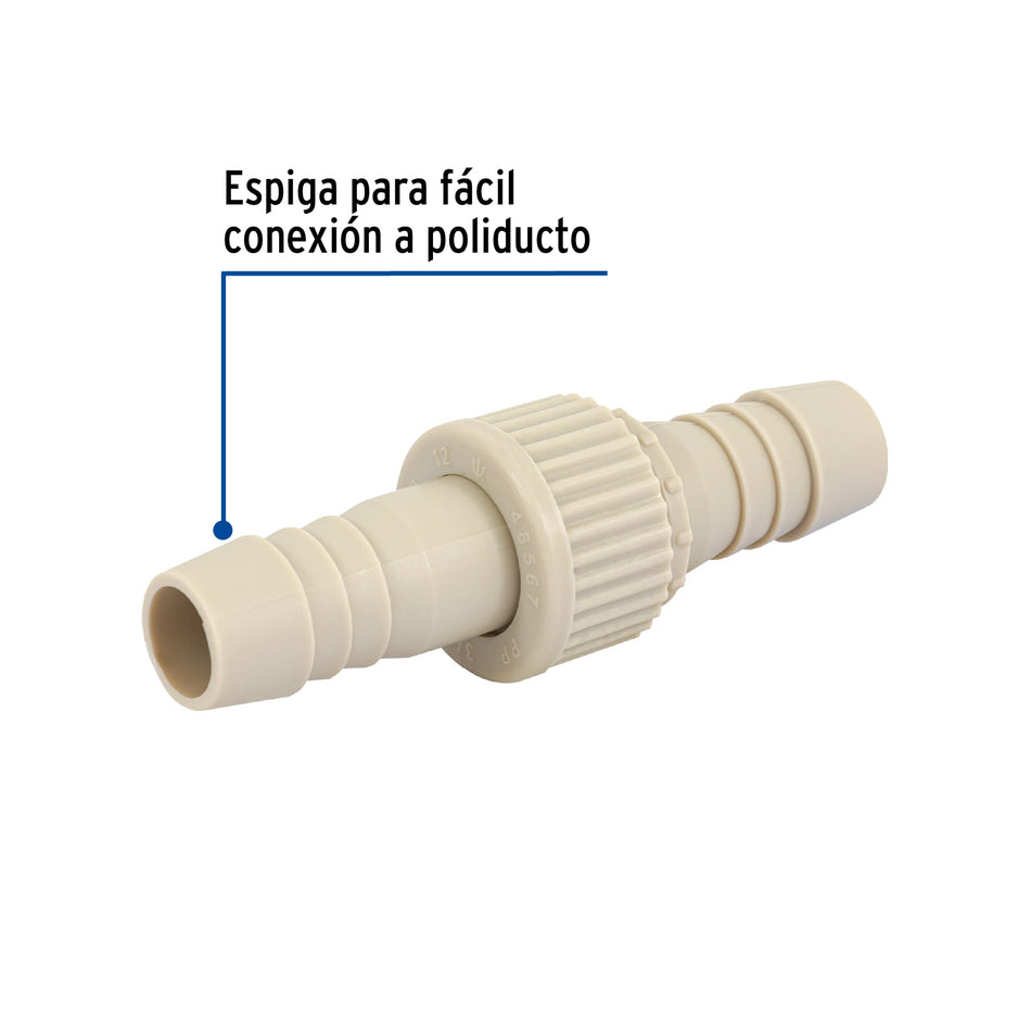 Juego de conectores de 3/4' de polipropileno, Foset Caja con 10, 48567