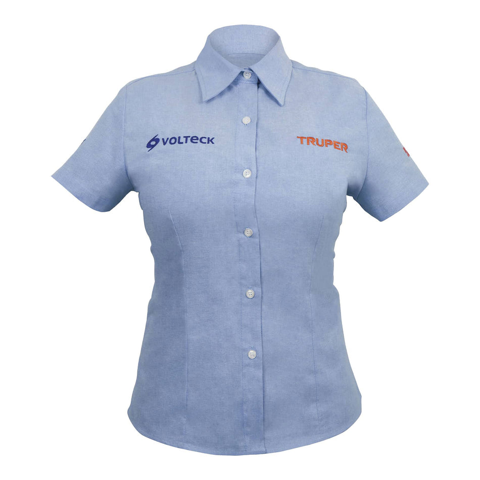 Camisa manga corta para mujer, azul, G, Truper, 61108