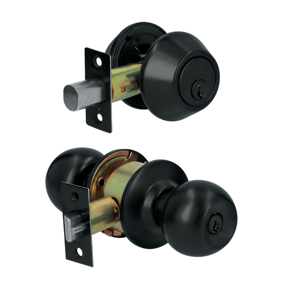 Combo cerraduras, llave-llave, Negro, Hemex Basic Caja con 3, 28144