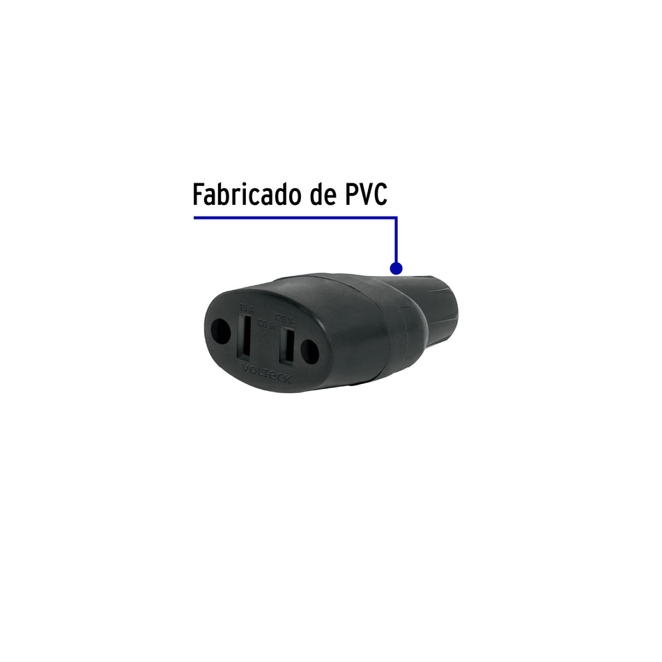 2 Contactos de PVC, Volteck Caja con 10, 46123