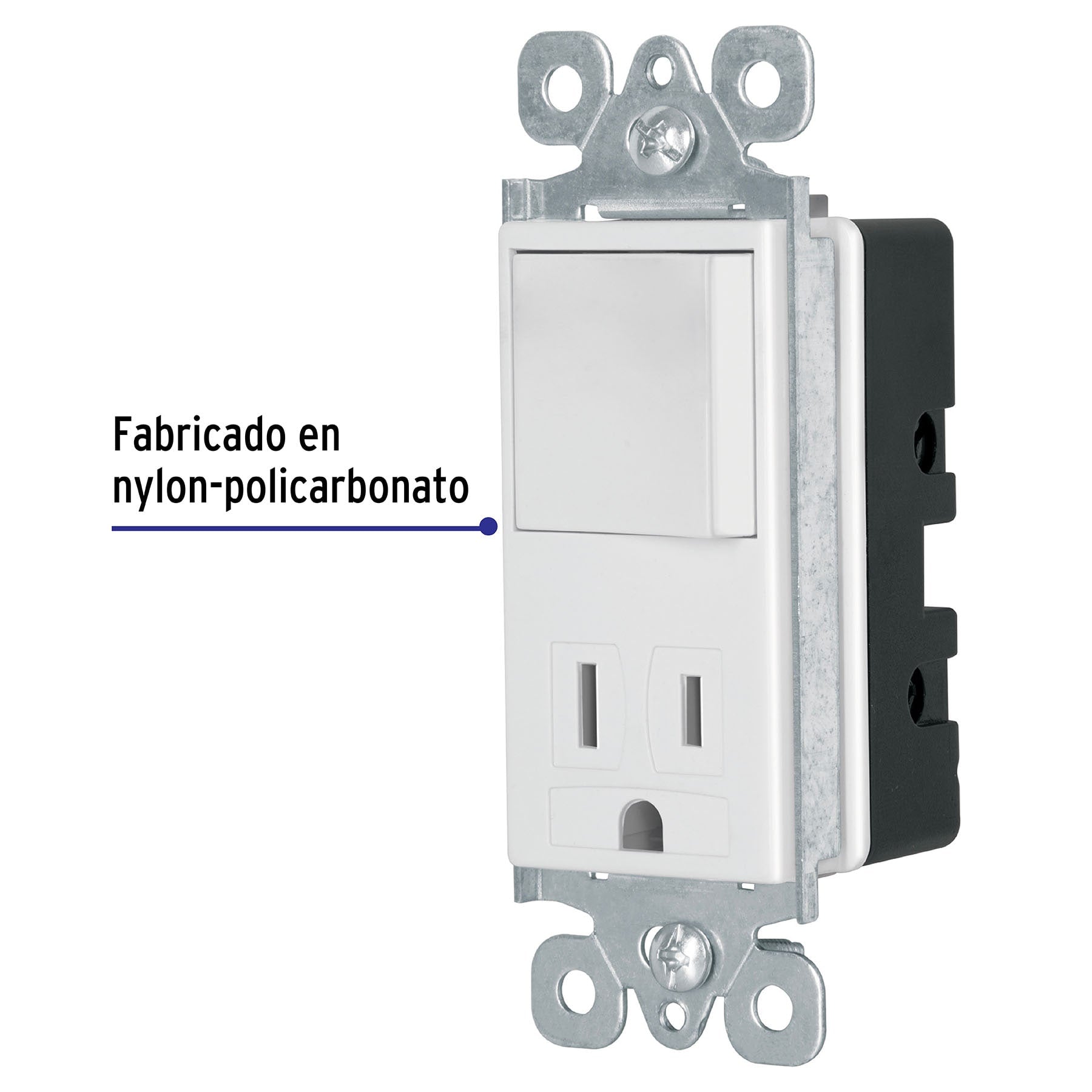 Interruptor-contacto, 2 polos + tierra, Classic, Volteck, 46008