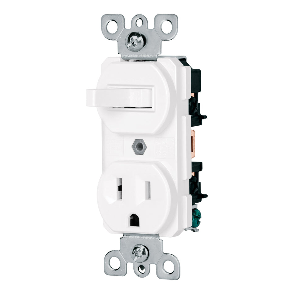 Interruptor de palanca con contacto, Standard, blanco Caja con 10, 47728