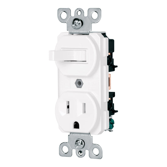 Interruptor de palanca con contacto, Standard, blanco Caja con 10, 47728