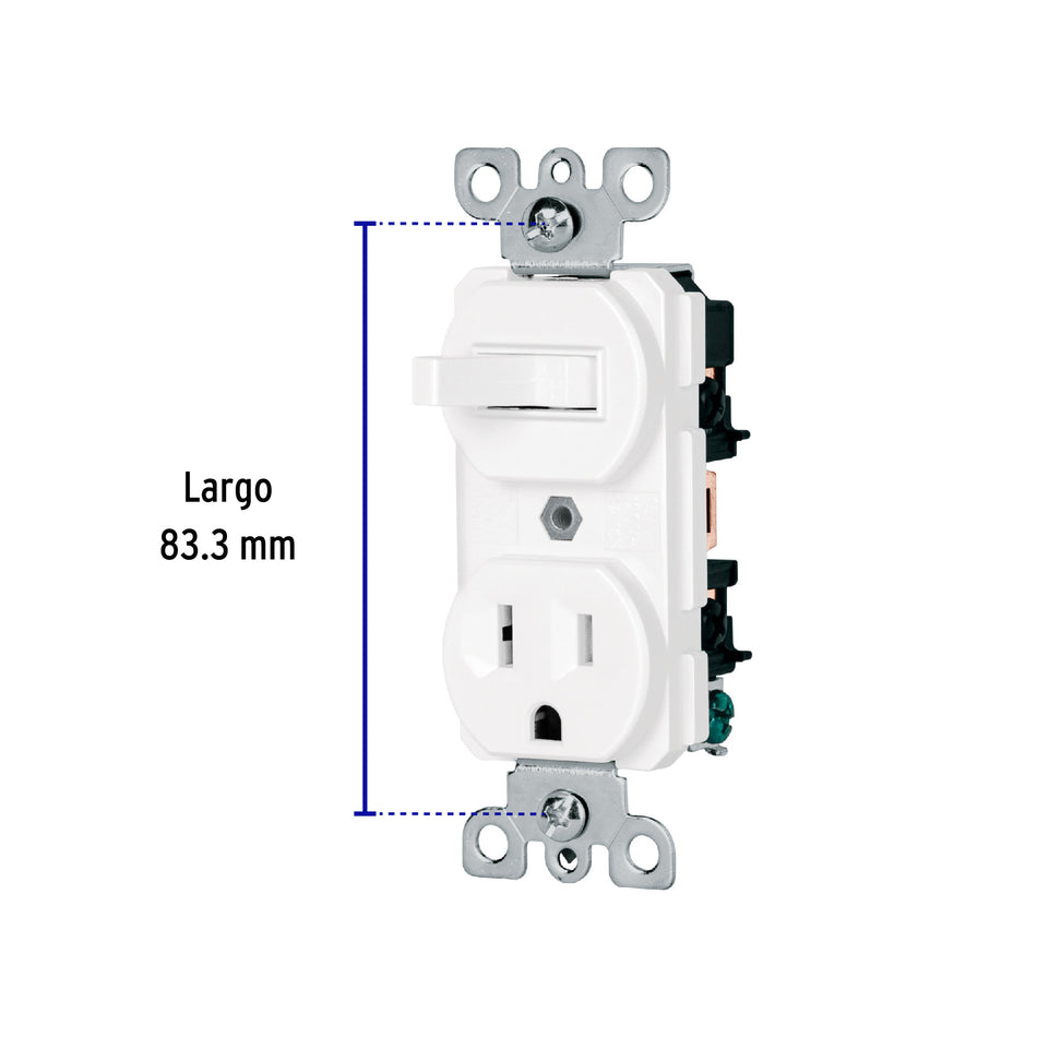 Interruptor de palanca con contacto, Standard, blanco Caja con 10, 47728