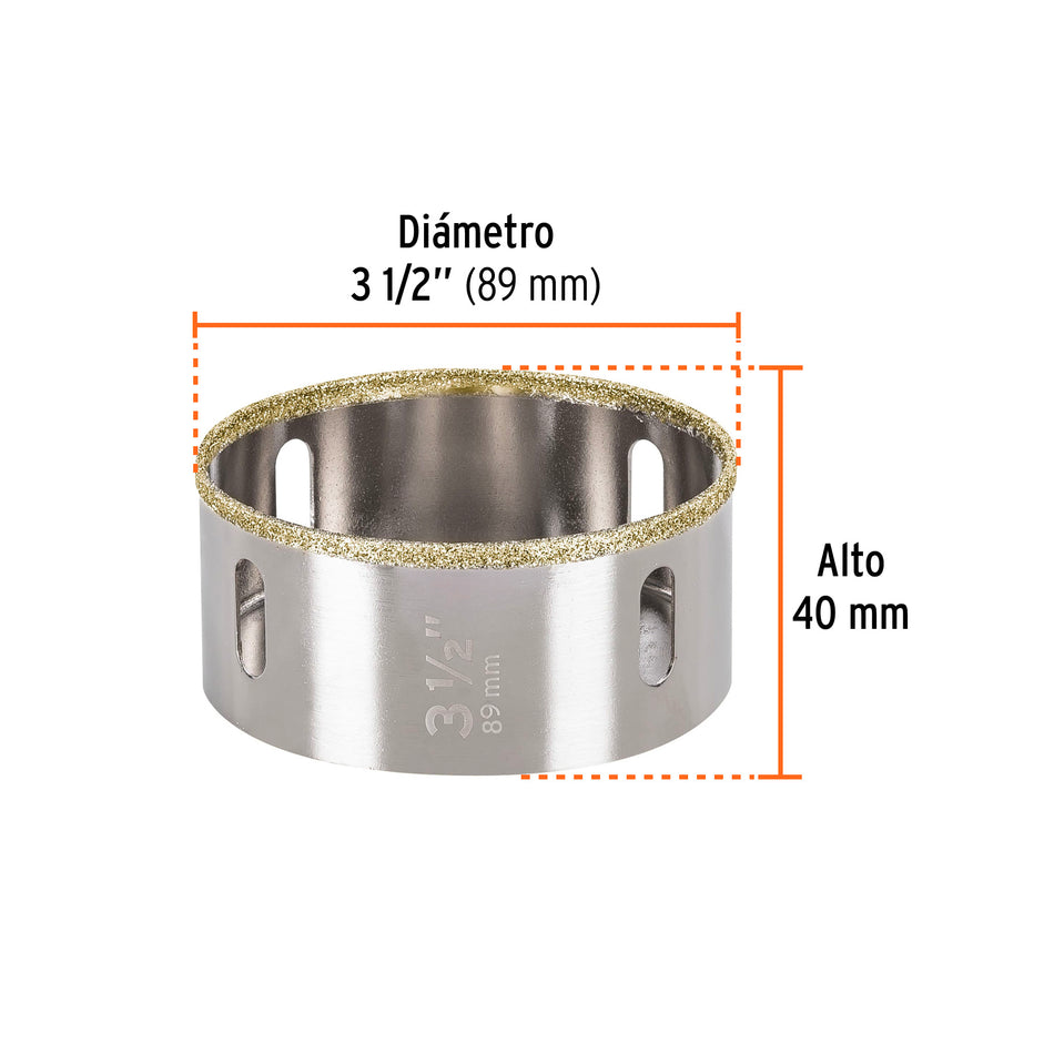 Brocasierra diamante 3-1/2' borde continuo, Truper, 17138