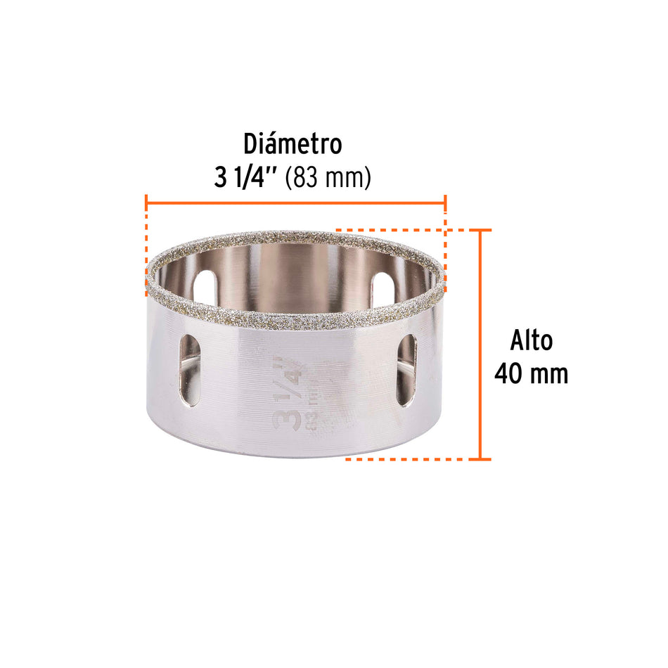 Brocasierra diamante 3-1/4' borde continuo, Truper, 17137