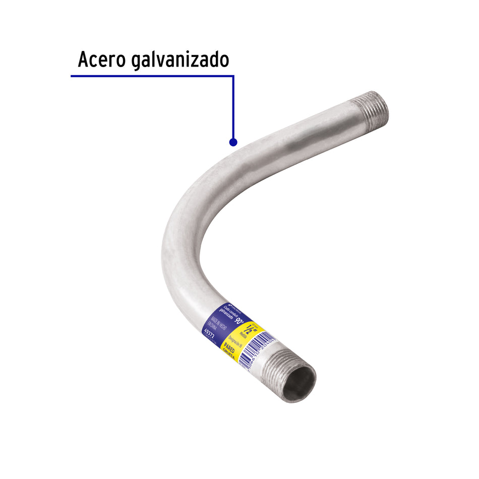 Codo Conduit 90° 1/2' pared gruesa (1.8 mm), et. amarilla Caja con 10, 49372