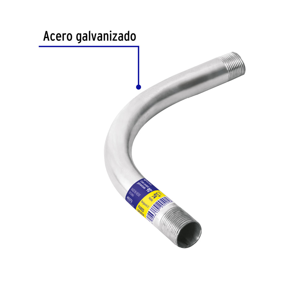 Codo Conduit 90° 3/4' pared gruesa (2 mm), et. amarilla Caja con 10, 49373