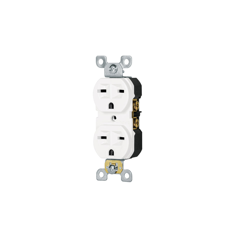 Contacto dúplex, cara de chino, Standard, blanco, Volteck Caja con 10, 47722