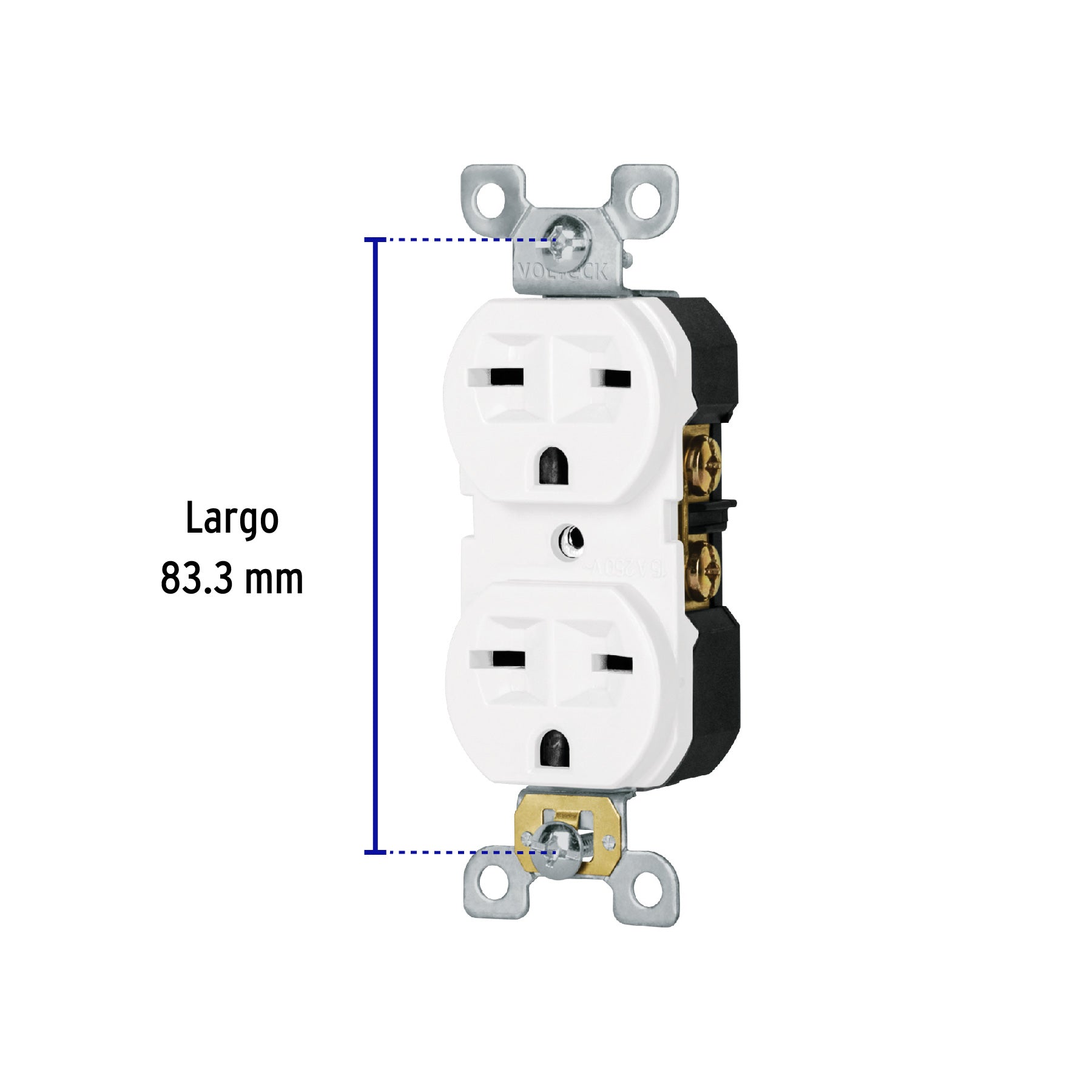 Contacto dúplex, cara de chino, Standard, blanco, Volteck, 47722