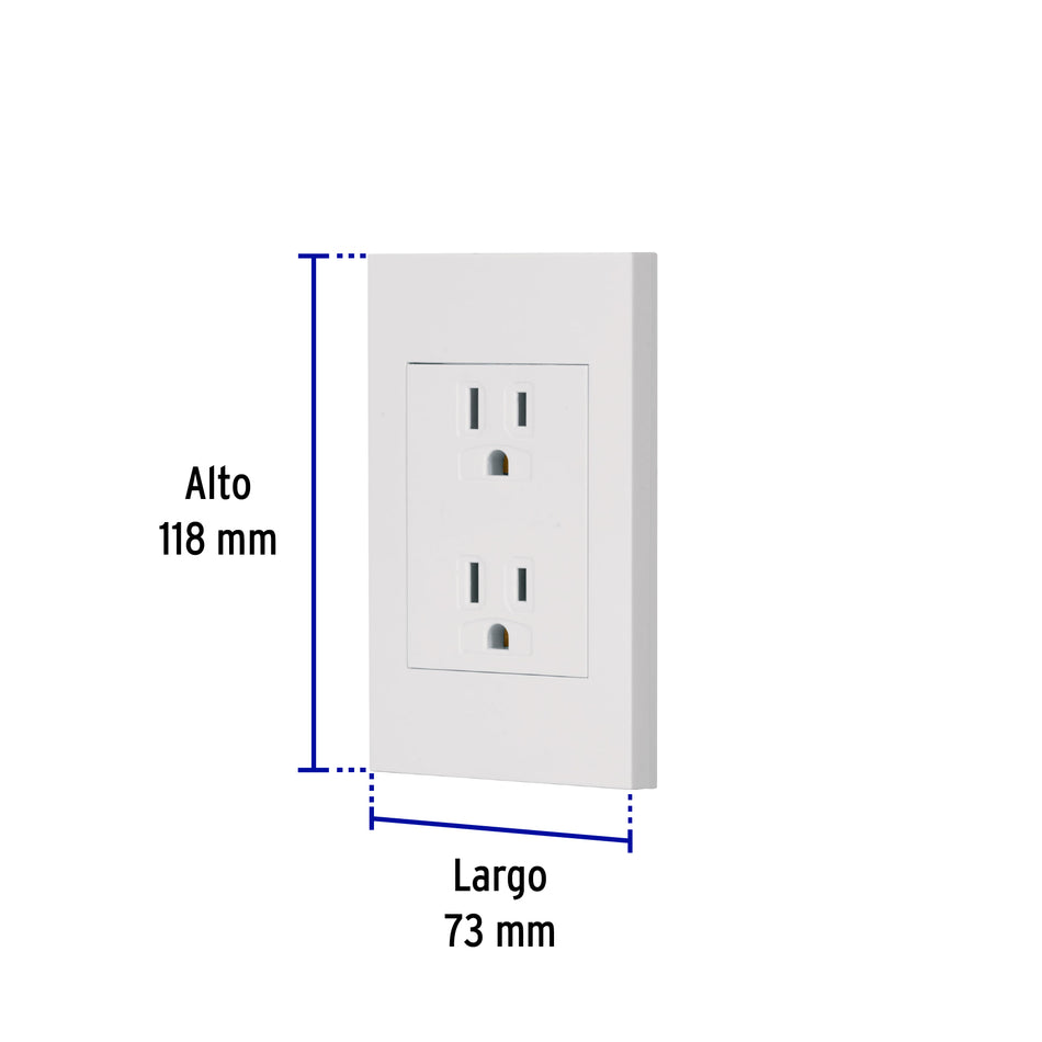 Placa armada contacto dúplex, 3 módulos, Española, blanco Caja con 12, 47059