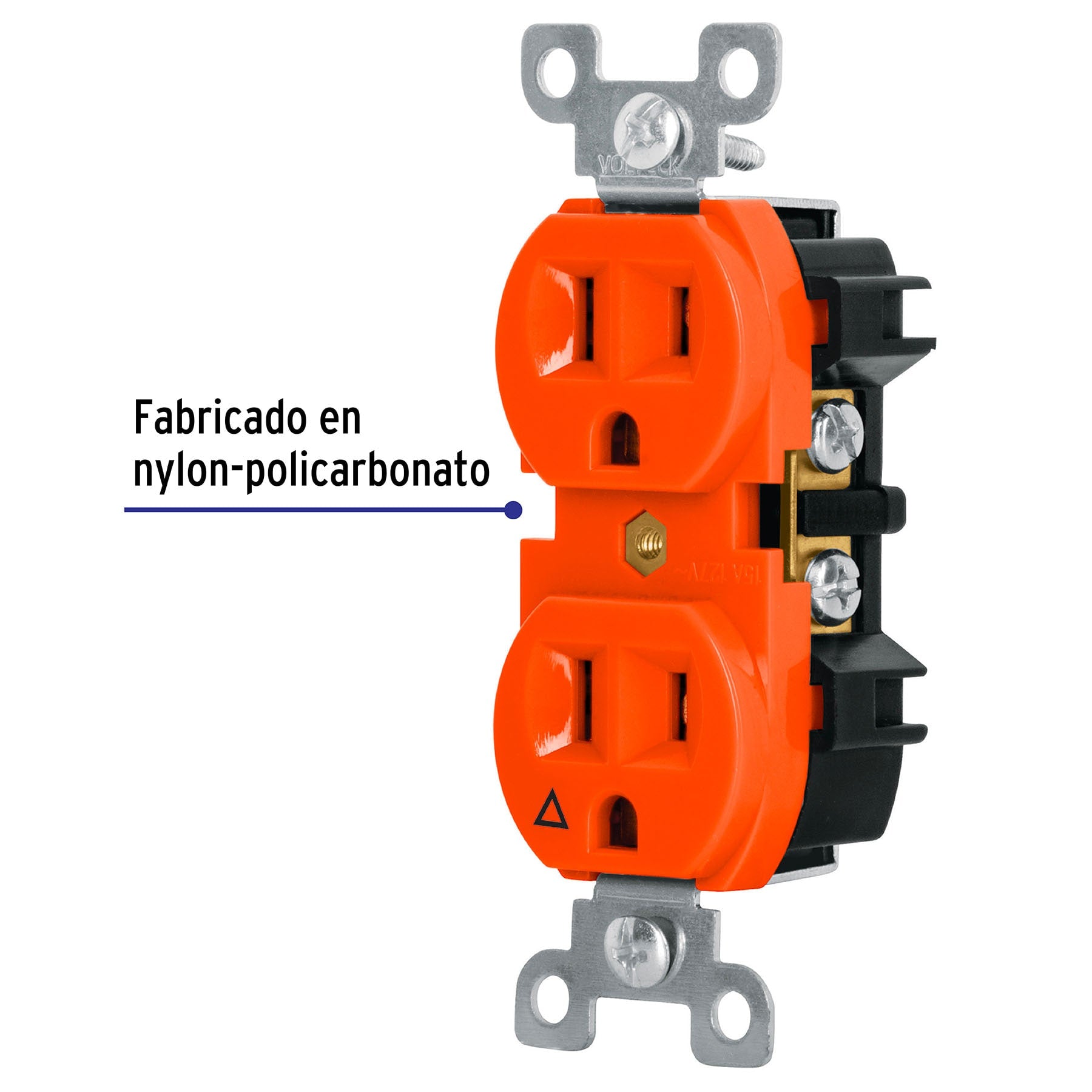 Contacto dúplex, tierra aislada, 15 A, línea standard, 46105