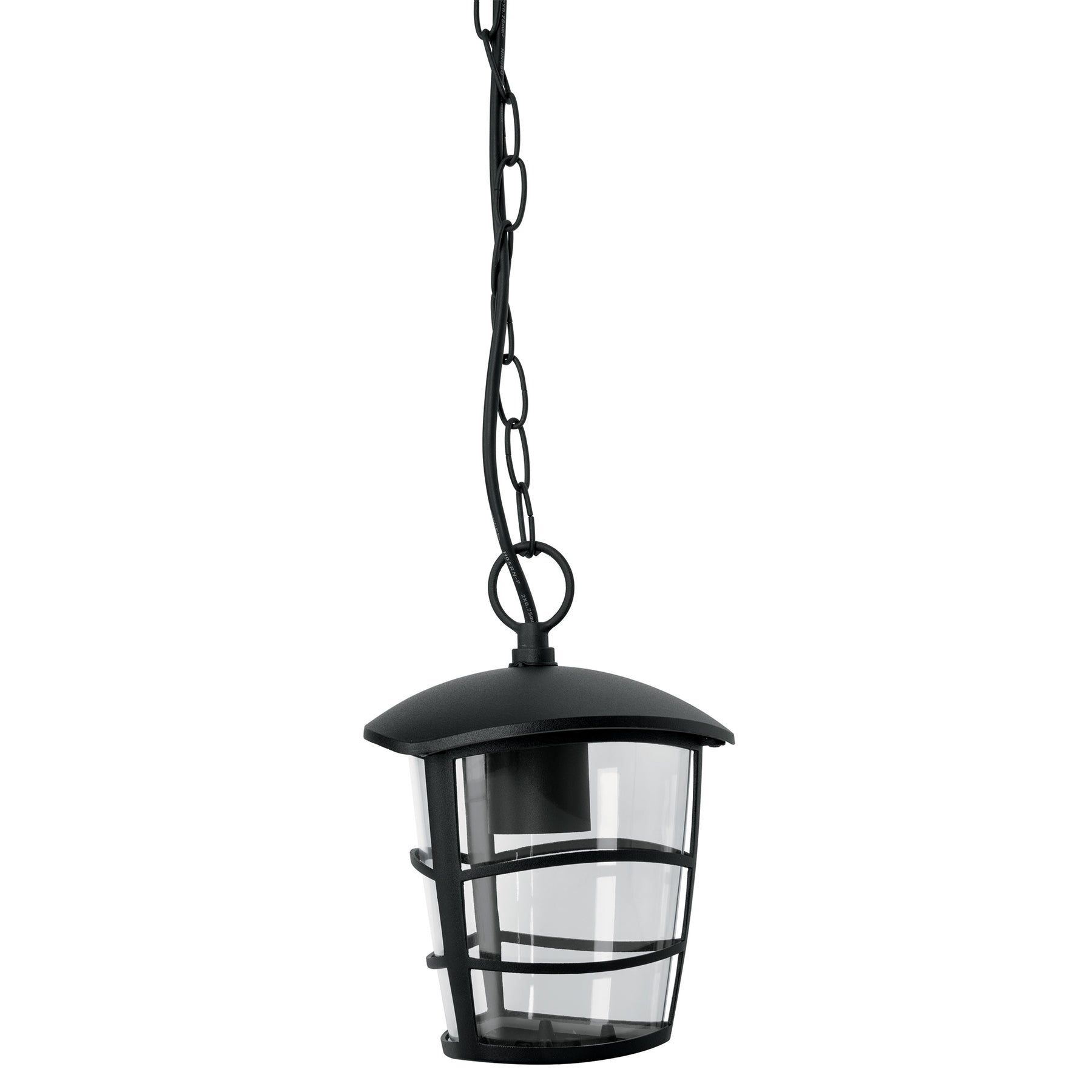 Arbotante tipo farol moderno colgante para exteriores, negro, 45094