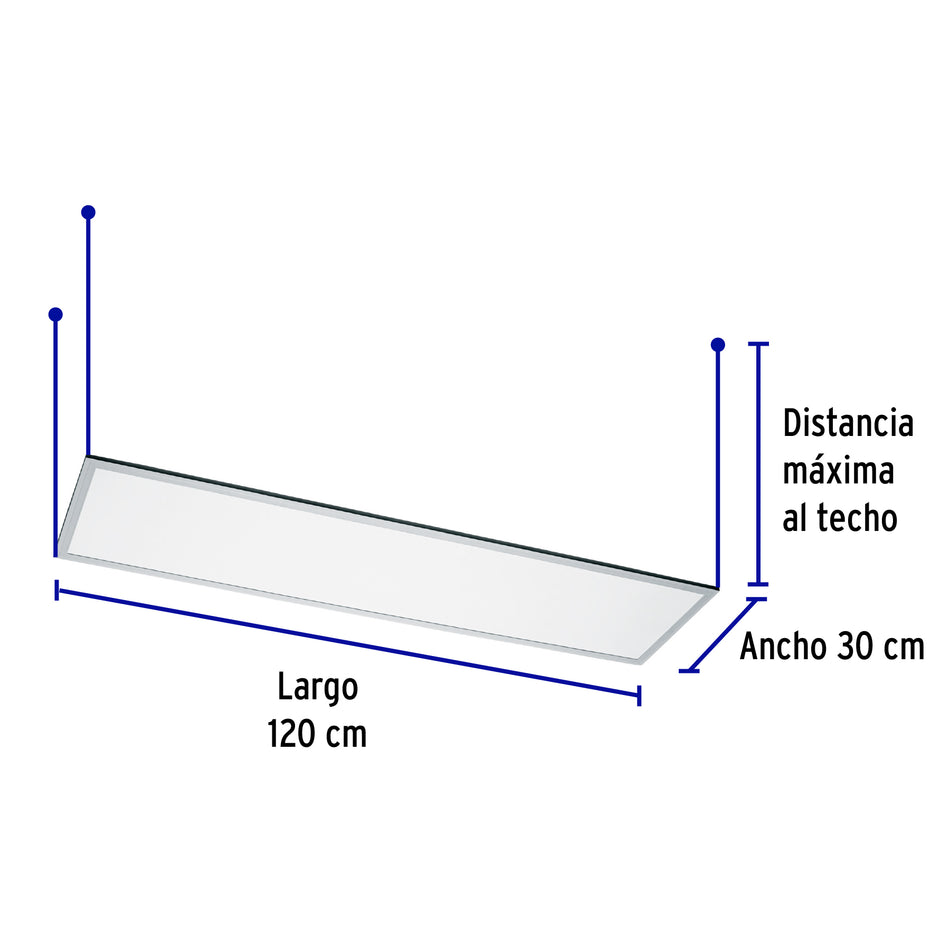 Panel delgado colgante de LED 45 W 30 x 120 cm luz neutra, 49725