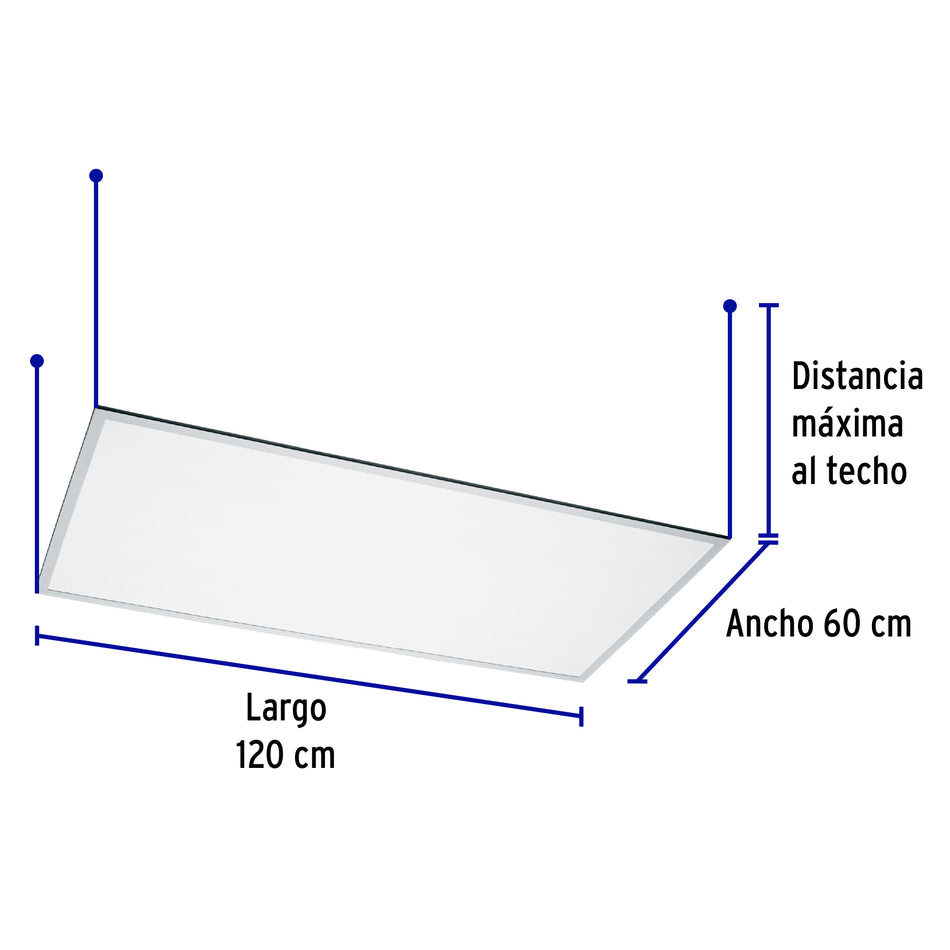 Panel delgado colgante de LED 65 W 60 x 120 cm luz neutra, 49726