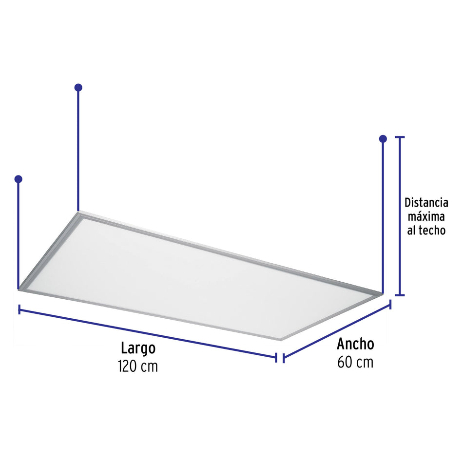 Panel delgado colgante de LED 65 W 60 x 120 cm luz de día, 48551