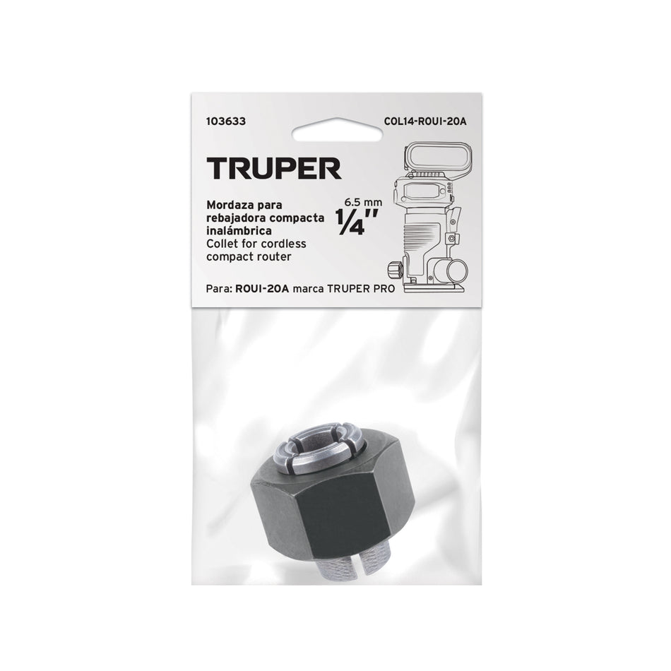 Collet de 1/4' para ROUI-20A, Truper, 103633