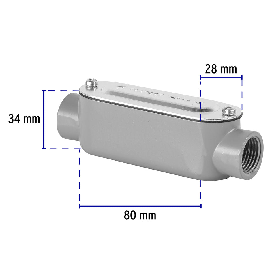 Condulet 1/2' conexión tipo C, Volteck Caja con 5, 46982