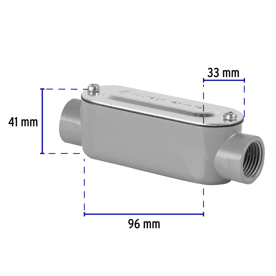 Condulet 3/4' conexión tipo T, Volteck Caja con 5, 46980