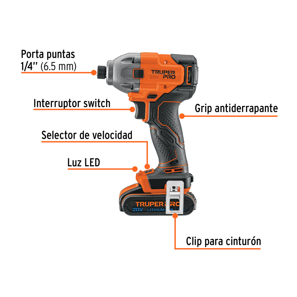 Combo rotomartillo/destornillador impacto, 20V, PRO, 103392