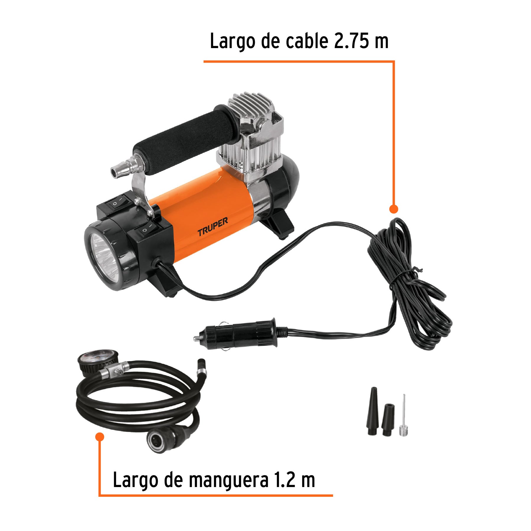 Compresor de aire 12 V portátil, para auto, incluye maletín, 19999