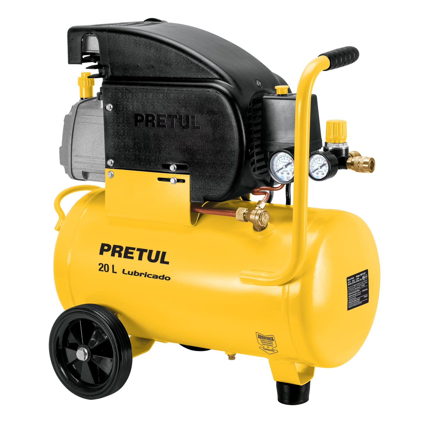 Compresor de aire, lubricado,horizontal 20L 2½HP 127V Pretul, 23065