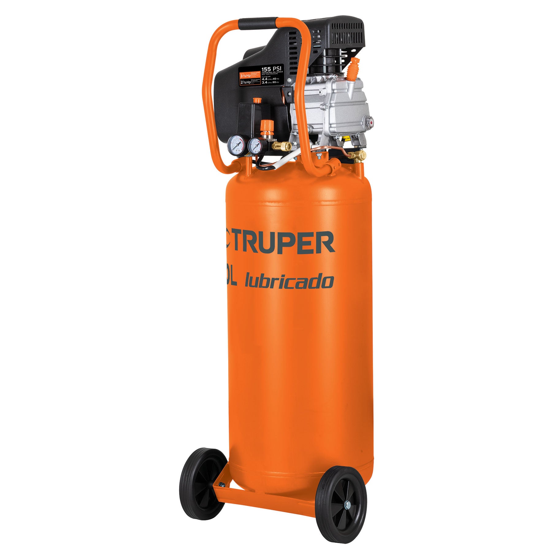 Compresor de aire, lubricado, vertical 80L 3½HP 127V Truper, 15656