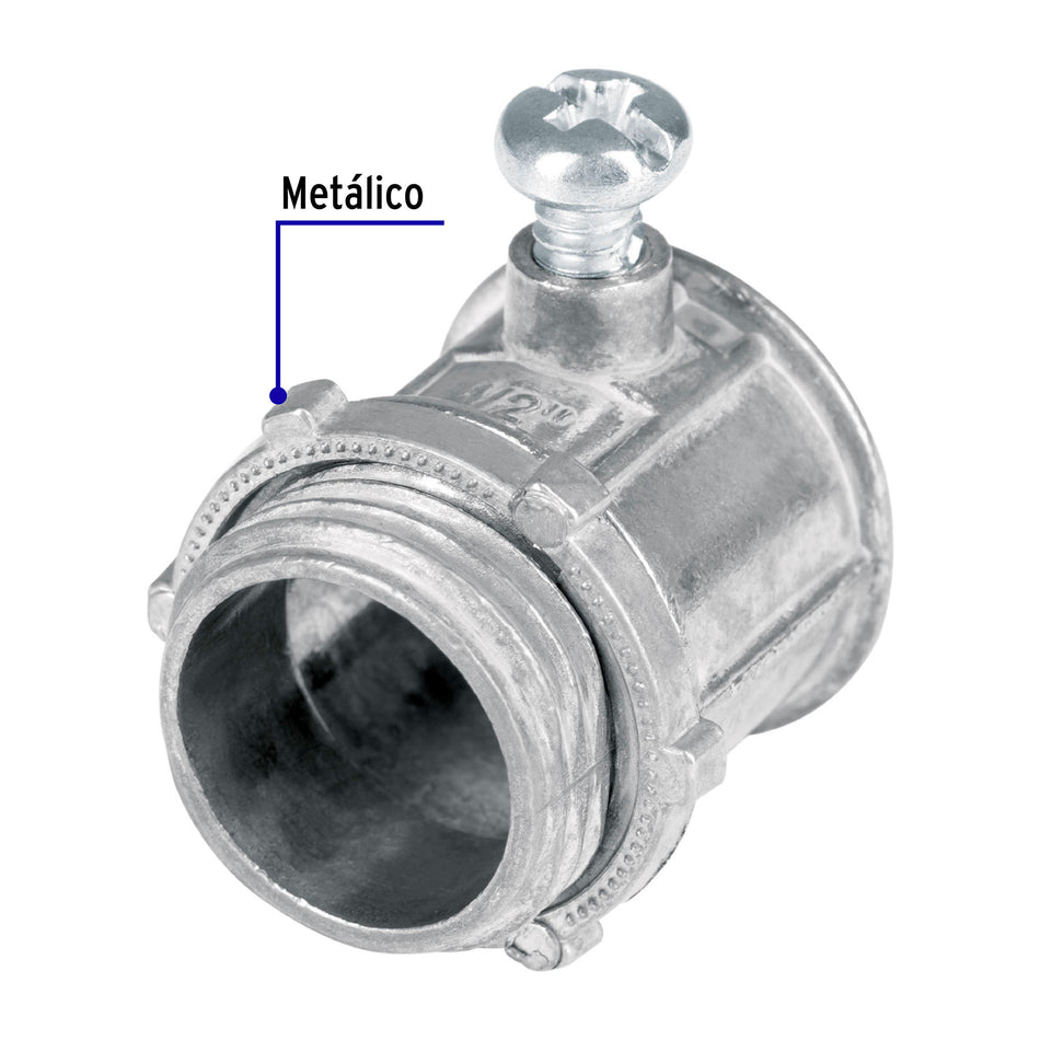 Conector conduit 1/2', Volteck Caja con 20, 46950