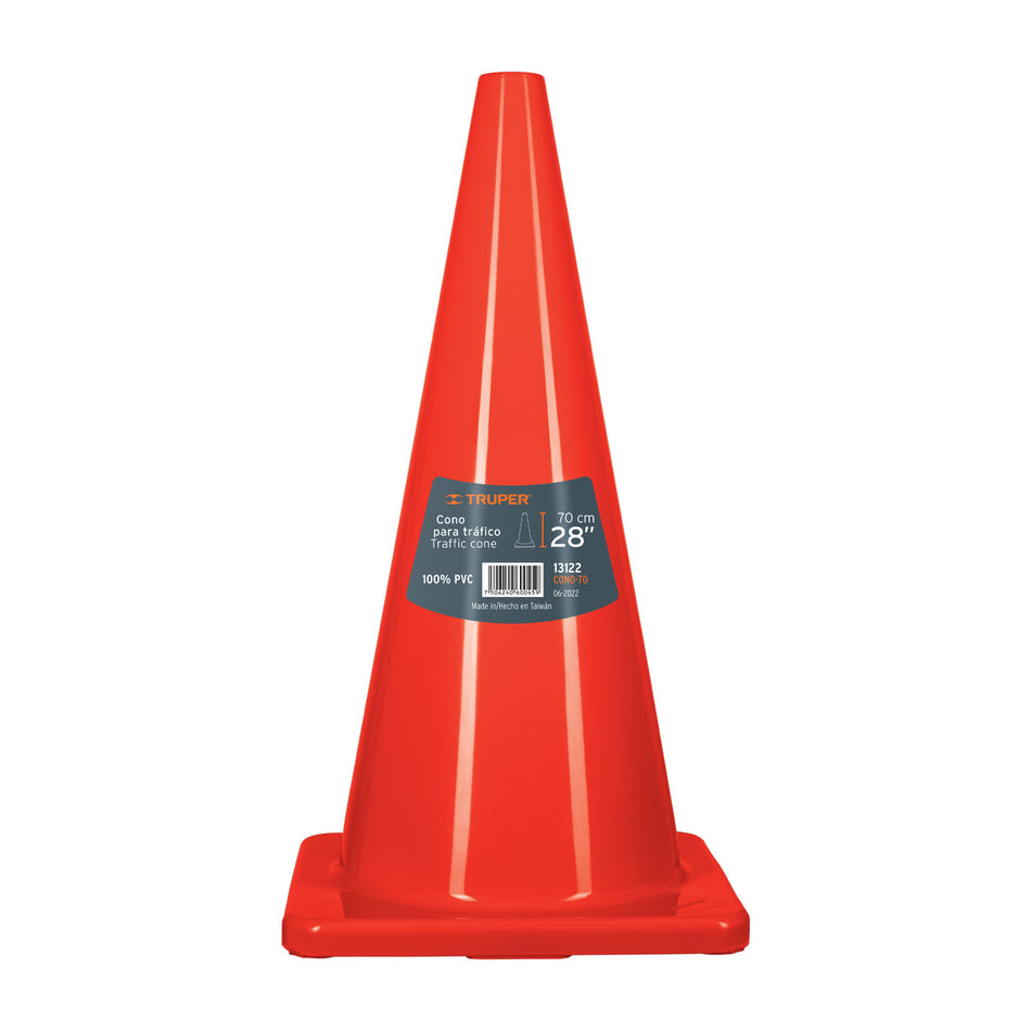 Cono de precaución de 70 cm de PVC, Truper, 13122