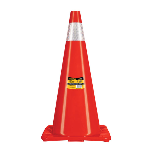 Cono de precaución de 70 cm de PVC con reflejante, Pretul, 28254