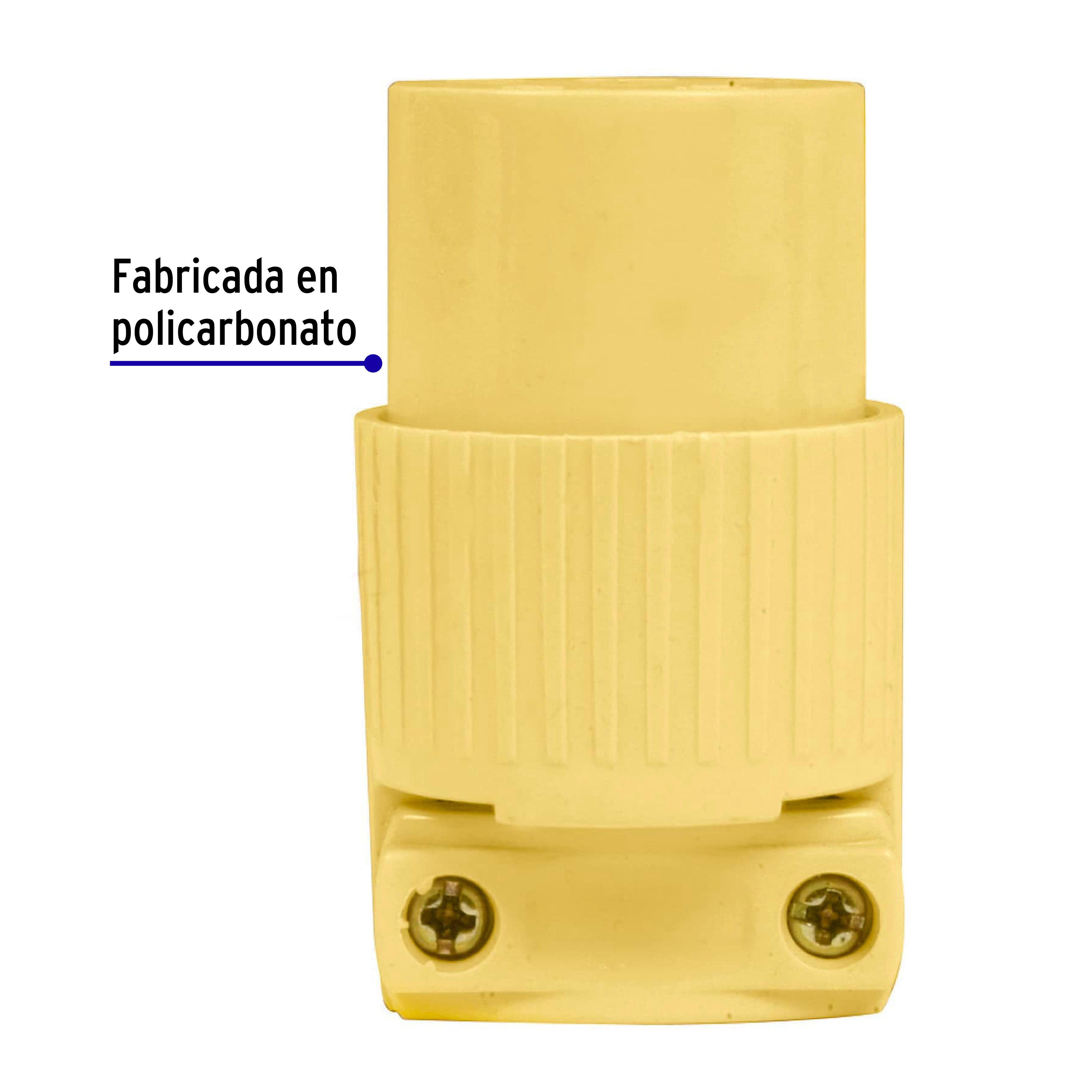 Contacto industrial plástico polarizado, Volteck, 46116