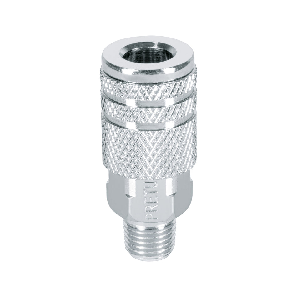 Cople acero, cuerda 1/4NPT, macho, Pretul Caja con 6, 27029