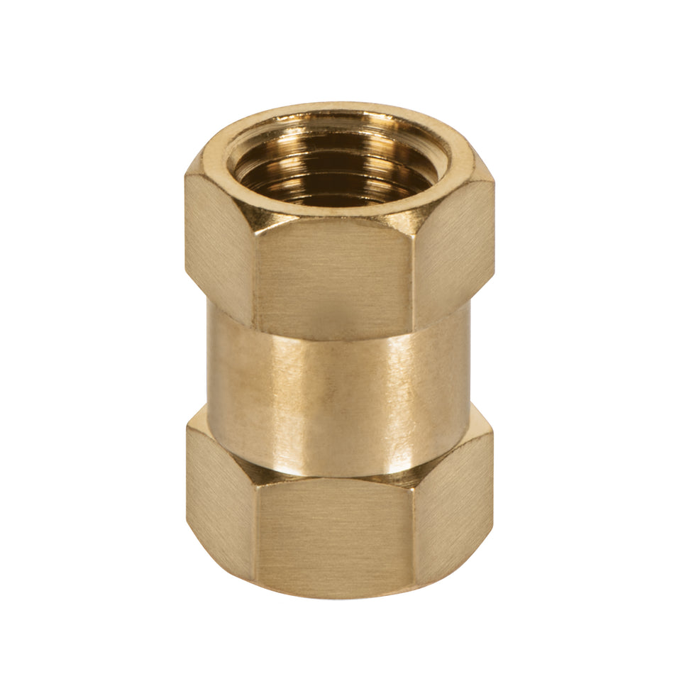Cople de latón, tipo FF, cuerda 1/4 NPT, Truper Caja con 6, 19025