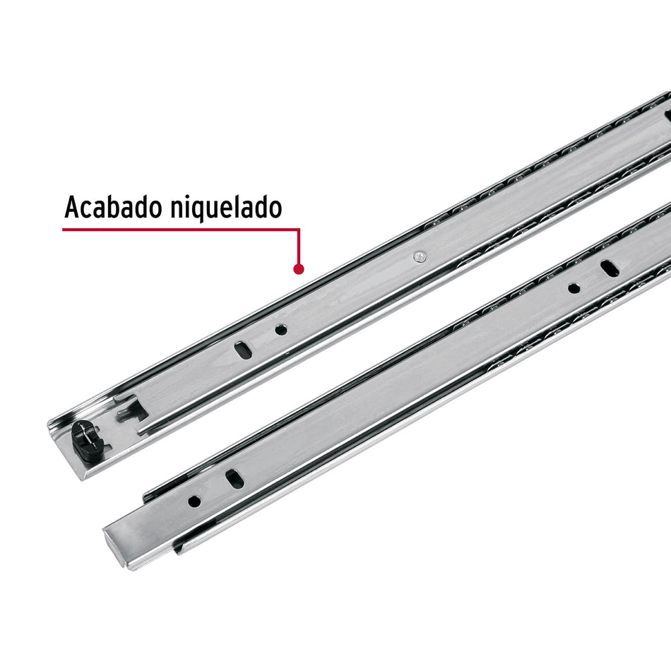 Bolsa con 2 correderas extensión 30 cm p/cajón, ancho 2.5 cm Caja con 4, 43277