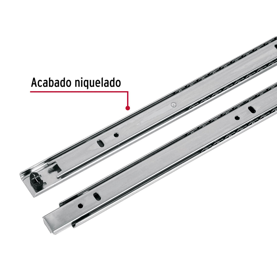 Bolsa con 2 correderas extensión 35 cm p/cajón, ancho 2.5 cm Caja con 4, 43278