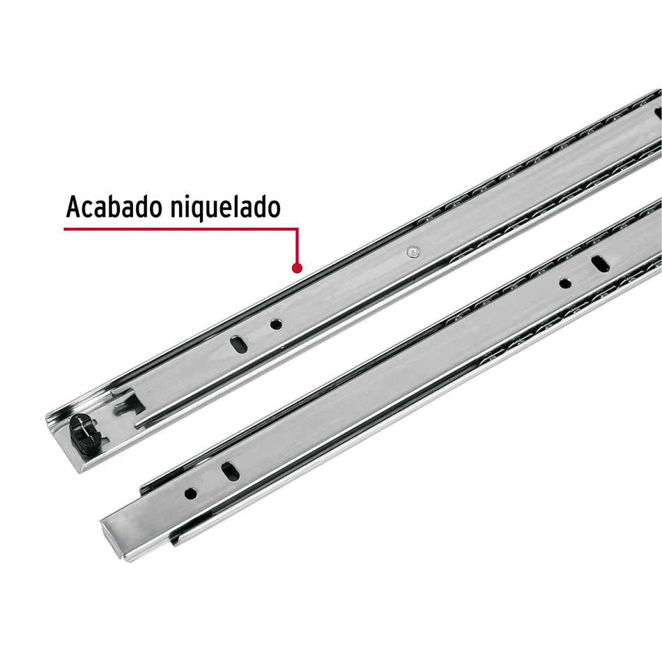 Bolsa con 2 correderas extensión 50 cm p/cajón, ancho 2.5 cm Caja con 4, 43281