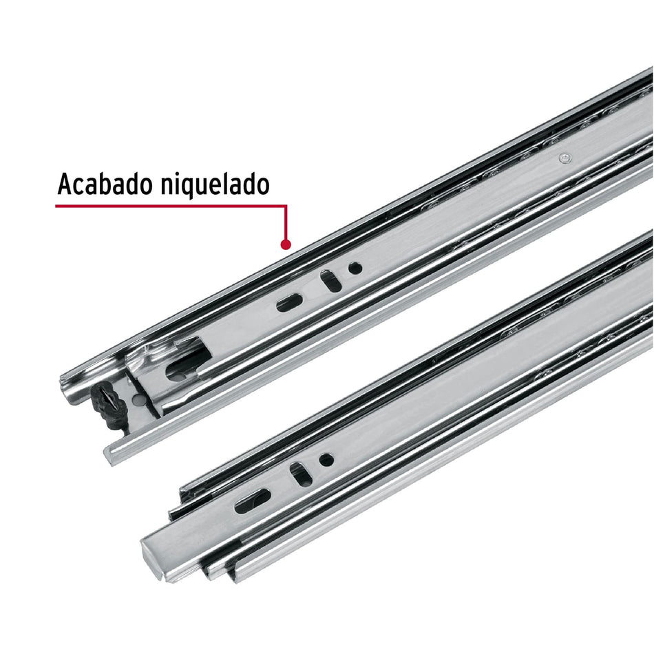 Bolsa con 2 correderas extensión 55 cm p/cajón, ancho 3.5 cm Caja con 4, 43289