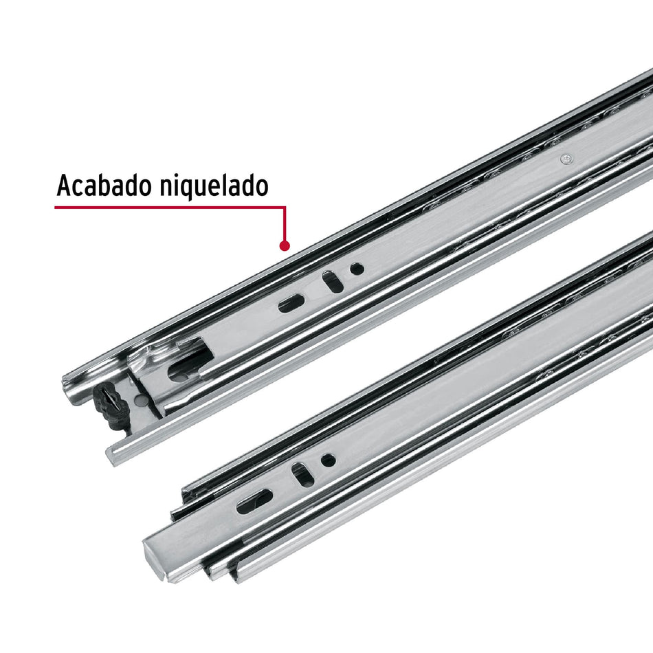 Bolsa con 2 correderas extensión 60 cm p/cajón, ancho 3.5 cm Caja con 4, 43290