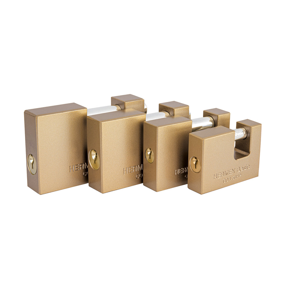 Candado antipalanca 70 mm cuerpo de hierro, Hermex Basic Caja con 3, 23540