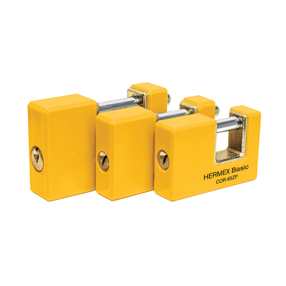 Candado antipalanca 50 mm cuerpo de hierro, Hermex Basic Caja con 3, 22515