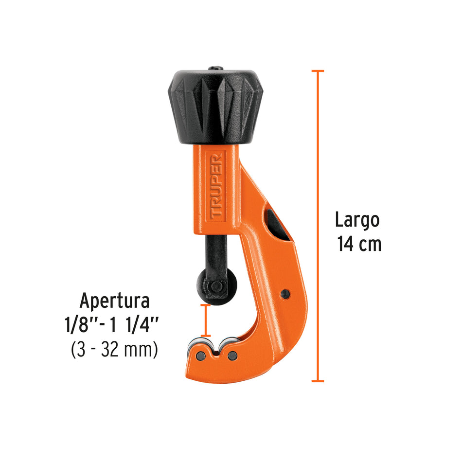 Cortador de tubo de cobre 1/8' a 1-1/4' cuchilla 18mm,Truper Caja con 3, 12856