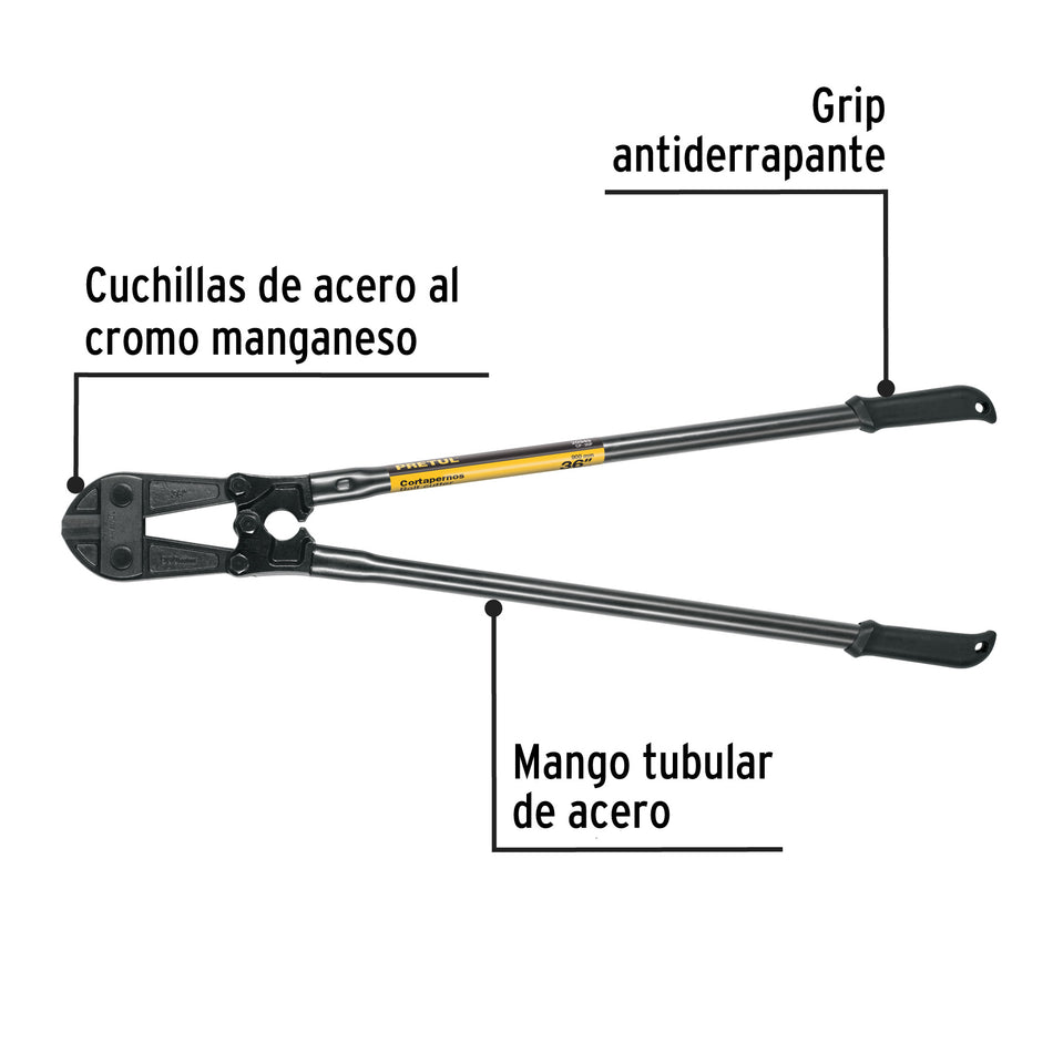 Cortapernos 36', mango tubular, PRETUL, 20949