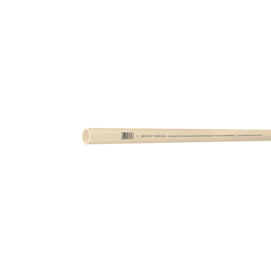 Tubo de 1' de CPVC hidráulico RD 13.5 de 3 m, Foset Caja con 5, 45044