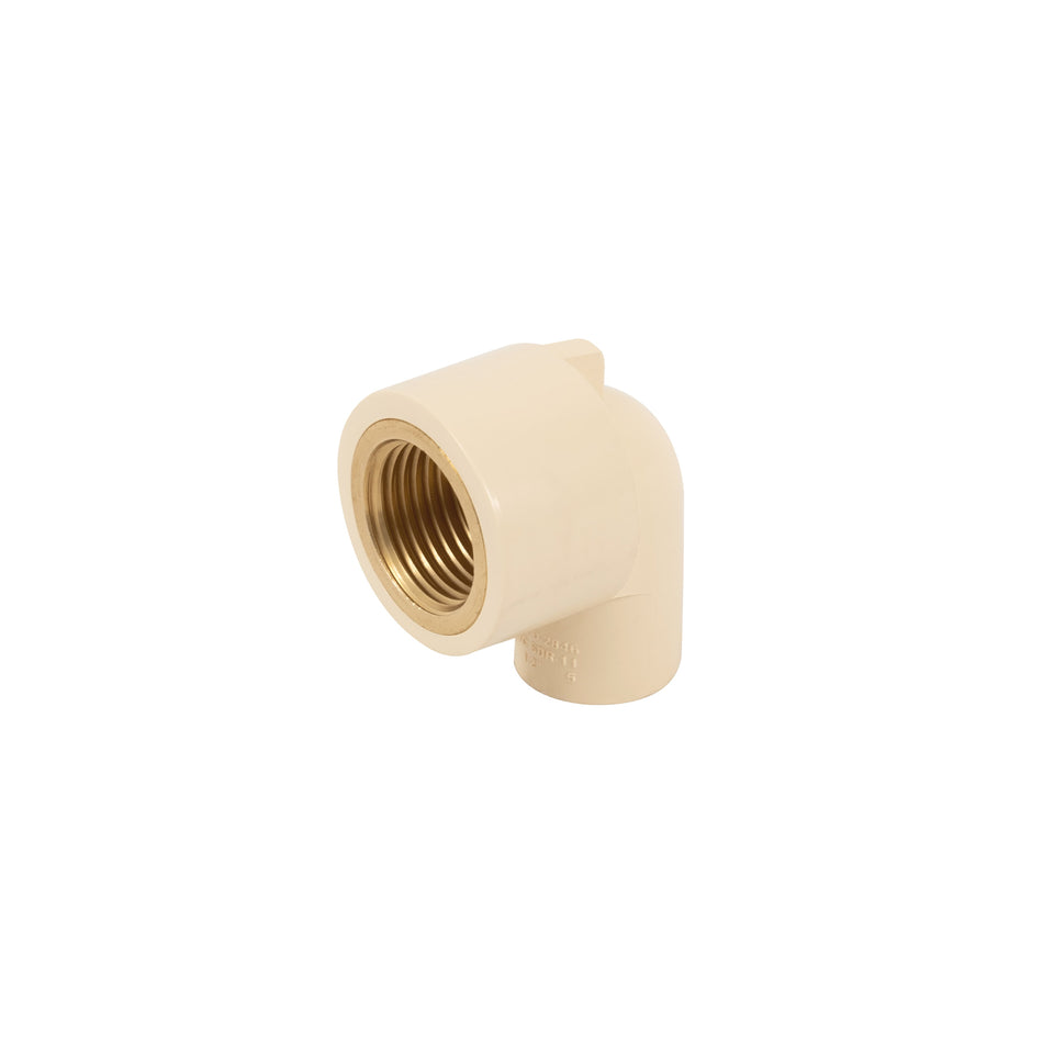 Codo 90° de CPVC con inserto latón 1/2', Foset Caja con 10, 48909