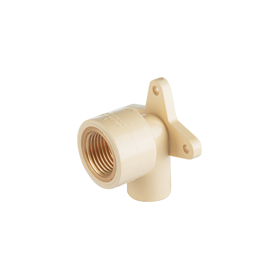 Codo oreja 90° CPVC, 1/2', inserto metálico-latón, FOSET Caja con 10, 44276